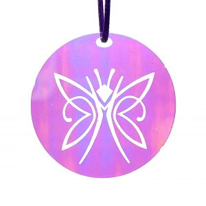 Man and Butterfly Effigy in Dichroic Plastic