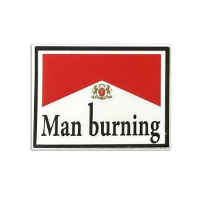 Man burning, Sticker