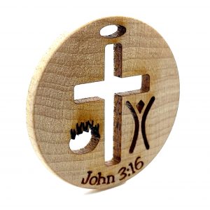 John 3-16, Wood Pendant