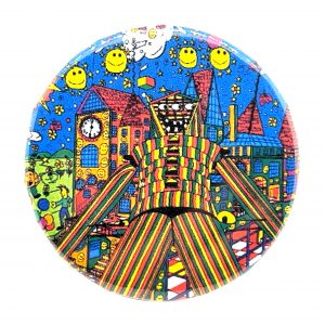 Man in cartoon world