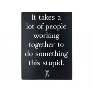 Electri City, It takes a lot of people working together to do something this stupid.